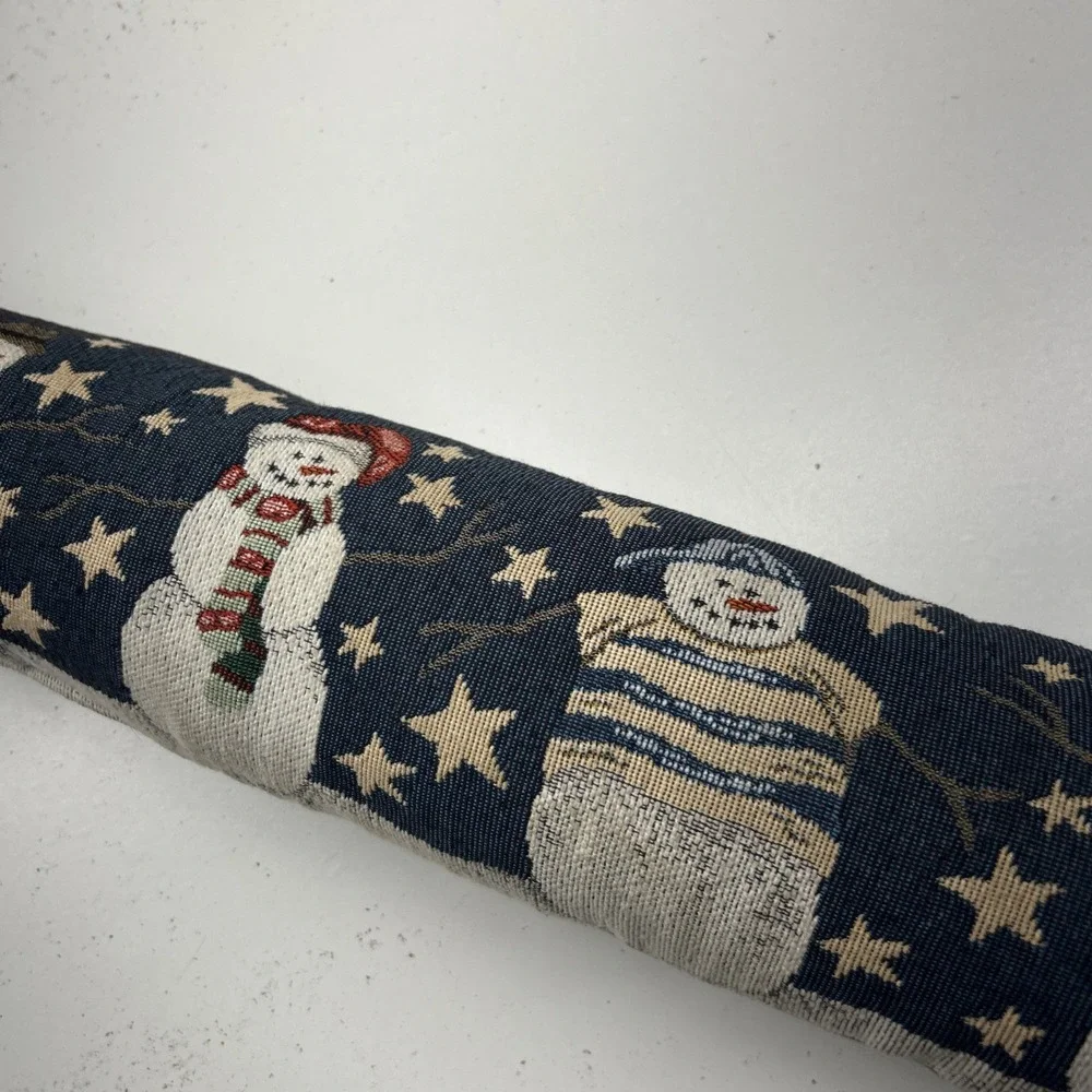 Christmas Snowman Woven Door Draft Stopper Fabric Draft Excluder Holiday Decor